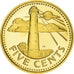 Münze, Barbados, 5 Cents, 1976, Franklin Mint, Proof, STGL, Messing, KM:20