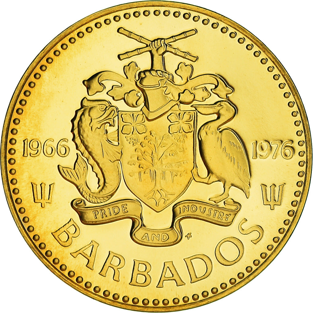Münze, Barbados, 5 Cents, 1976, Franklin Mint, Proof, STGL, Messing, KM:20