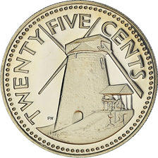 Coin, Barbados, 25 Cents, 1976, Franklin Mint, Proof, MS(65-70), Copper-nickel