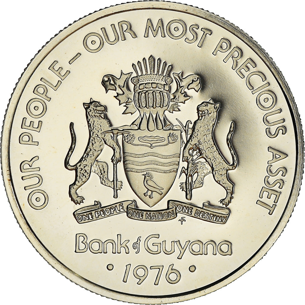 Monnaie, Guyana, 25 Cents, 1976, Franklin Mint, Proof, FDC, Cupro-nickel, KM:40