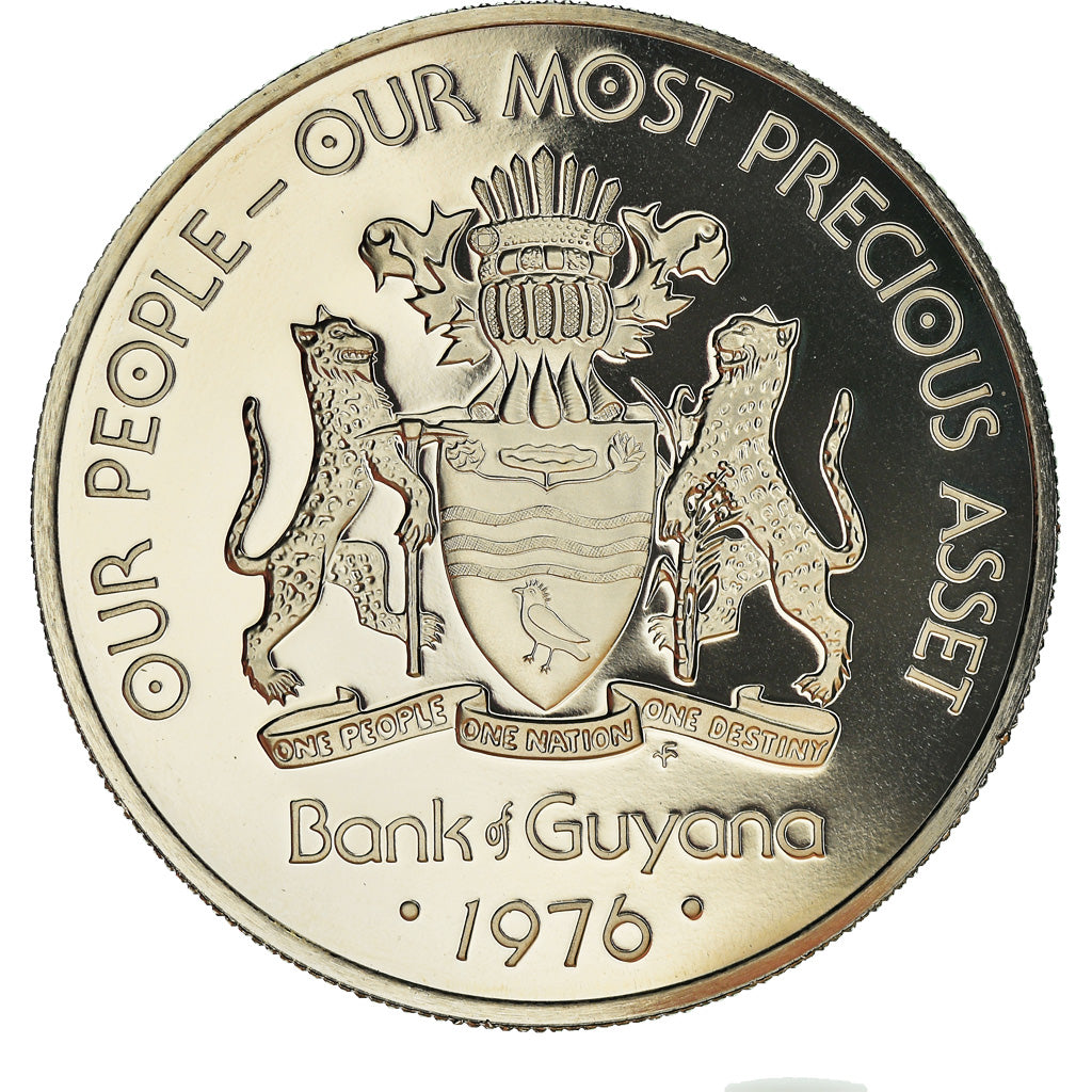 Coin, Guyana, Dollar, 1976, Franklin Mint, Proof, MS(65-70), Copper-nickel