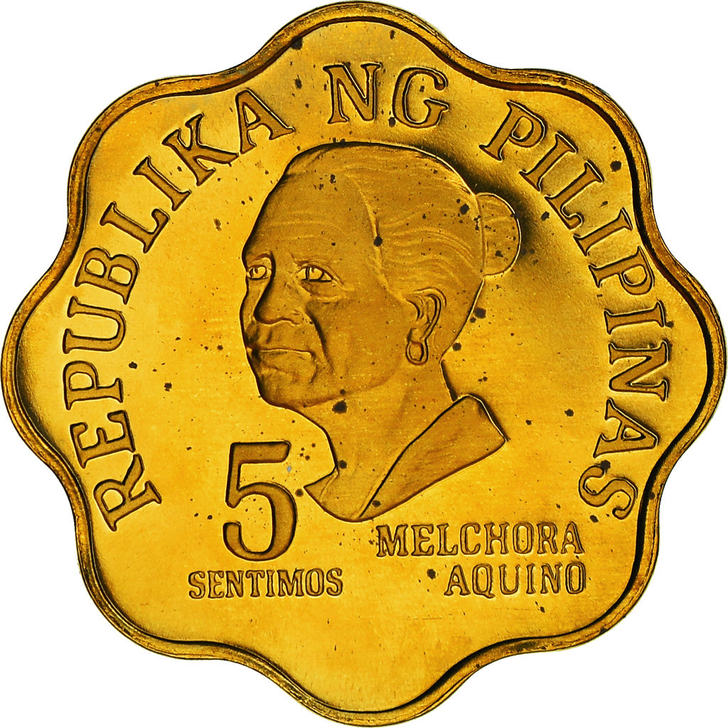 Moeda, Filipinas, 5 Sentimos, 1978, Franklin Mint, Proof, MS(65-70), Latão