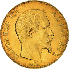 Moneta, Francja, Napoleon III, Napoléon III, 50 Francs, 1858, Paris, AU(50-53)