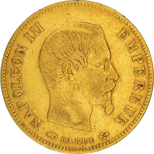 Moneda, Francia, Napoleon III, Napoléon III, 10 Francs, 1857, Paris, BC+, Oro