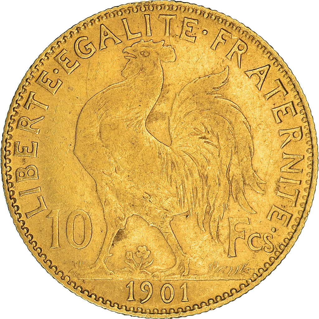 Munten, Frankrijk, Marianne, 10 Francs, 1901, Paris, FR+, Goud, KM:846