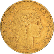 Moeda, França, Marianne, 10 Francs, 1905, Paris, VF(30-35), Dourado, KM:846