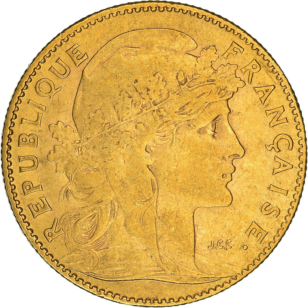 Moeda, França, Marianne, 10 Francs, 1905, Paris, EF(40-45), Dourado, KM:846