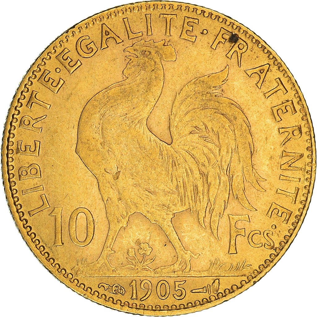 Moeda, França, Marianne, 10 Francs, 1905, Paris, EF(40-45), Dourado, KM:846