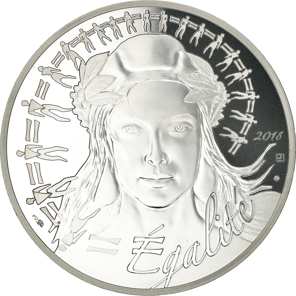 France, 20 Euro, Marianne, Egalité, 2018, Paris, Proof, MS(65-70), Silver