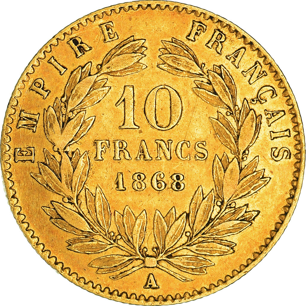 Coin, France, Napoléon III, 10 Francs, 1868, Paris, EF(40-45), Gold, KM:800.1