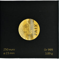 França, 250 Euro, Paix, 2013, Paris, Proof, MS(65-70), Dourado