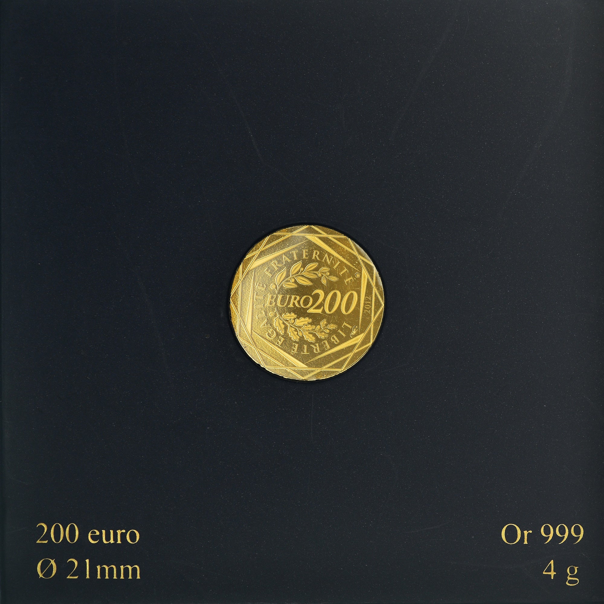 France, 200 Euro, 2012, Paris, Proof, MS(65-70), Gold, KM:2074