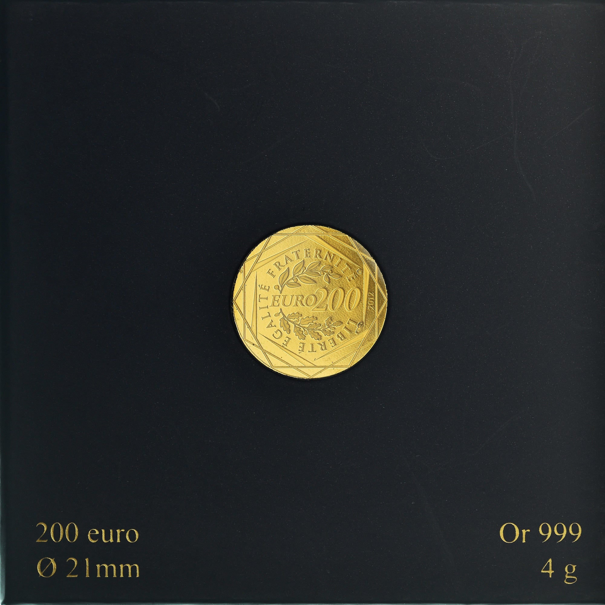 France, 200 Euro, 2012, Paris, Proof, MS(65-70), Gold, KM:2074