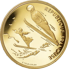 Münze, Frankreich, 500 Francs, 1991, Paris, JO Albertville : saut à ski, STGL