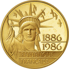 Moneta, Francja, 100 Francs, 1986, Proof, MS(65-70), Złoto, KM:960b