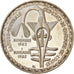 Coin, West African States, 5000 Francs, 1982, AU(55-58), Silver, KM:11