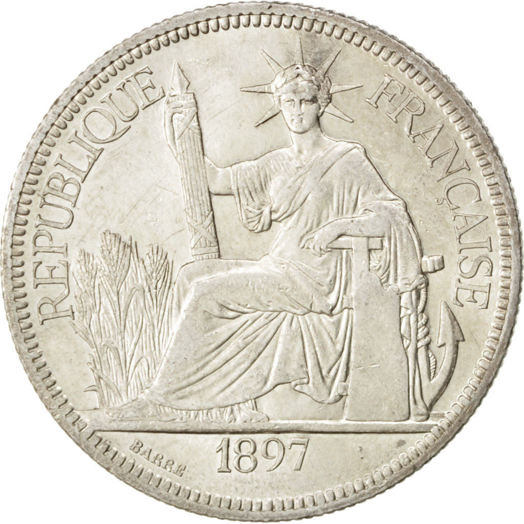 Indocina francese, Piastre, 1897, Paris, SPL-, Argento, KM:5a.1, Lecompte:279