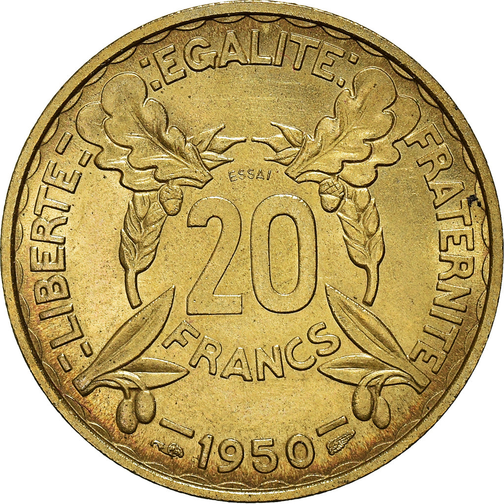 Monnaie, France, Essai de Turin, 20 Francs, 1950, Paris, ESSAI, SPL