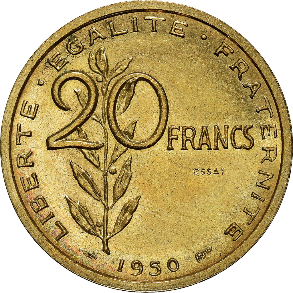 Münze, Frankreich, Essai de Guzman, 20 Francs, 1950, Paris, ESSAI, UNZ