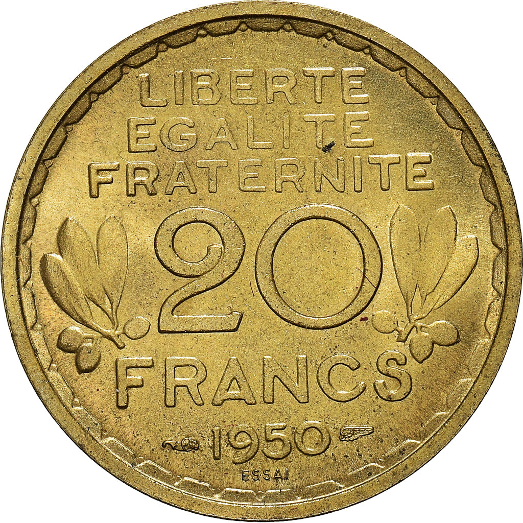 Coin, France, Essai de Morlon, 20 Francs, 1950, Paris, ESSAI, MS(63)