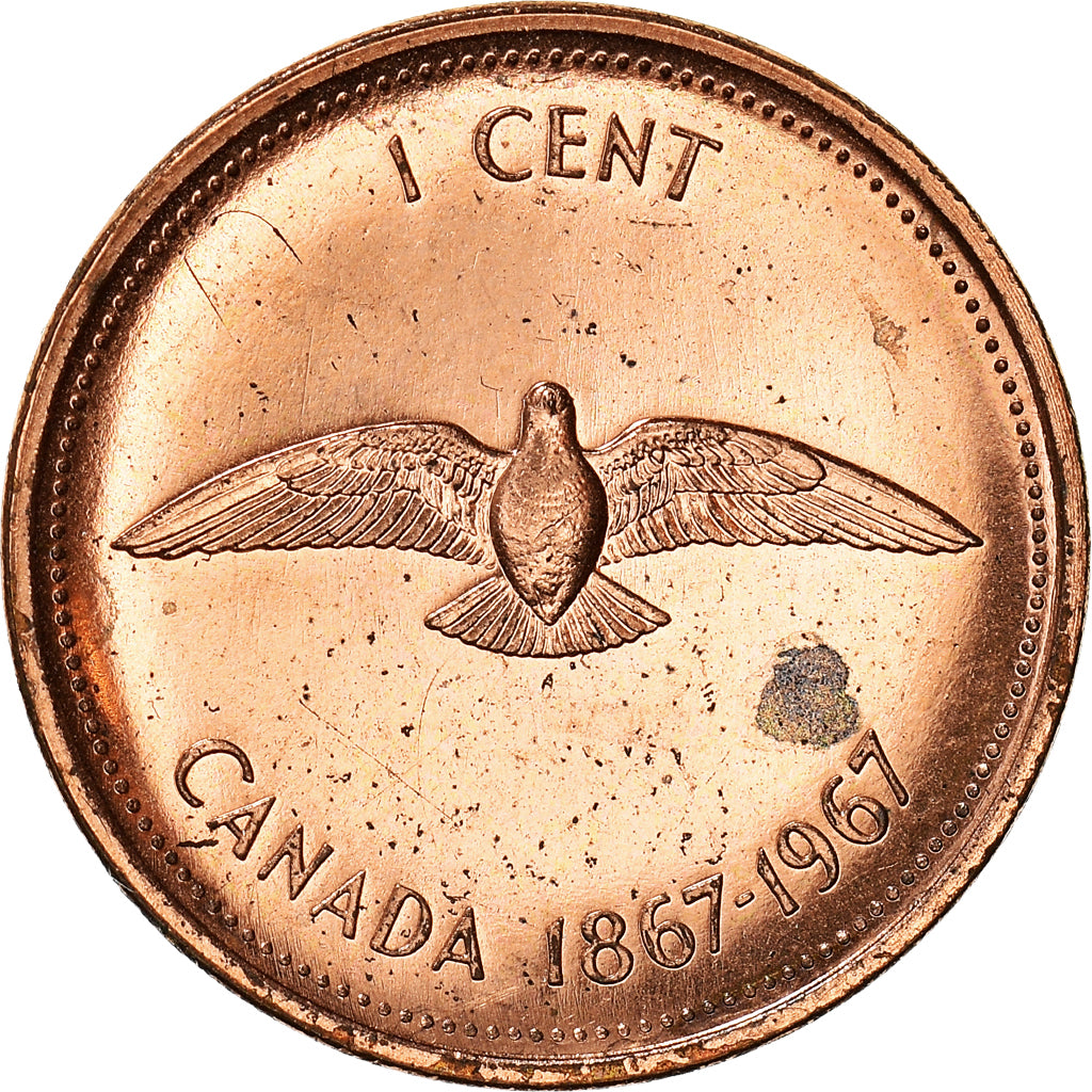 Coin, Canada, Elizabeth II, Cent, 1967, Royal Canadian Mint, Ottawa, MS(64)
