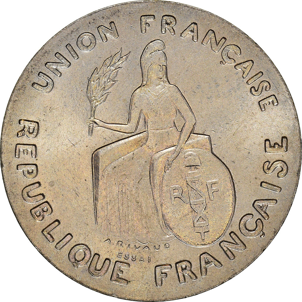 Moneta, OCEANIA FRANCESE, 2 Francs, 1948, Paris, ESSAI, SPL, Rame-nichel, KM:E5