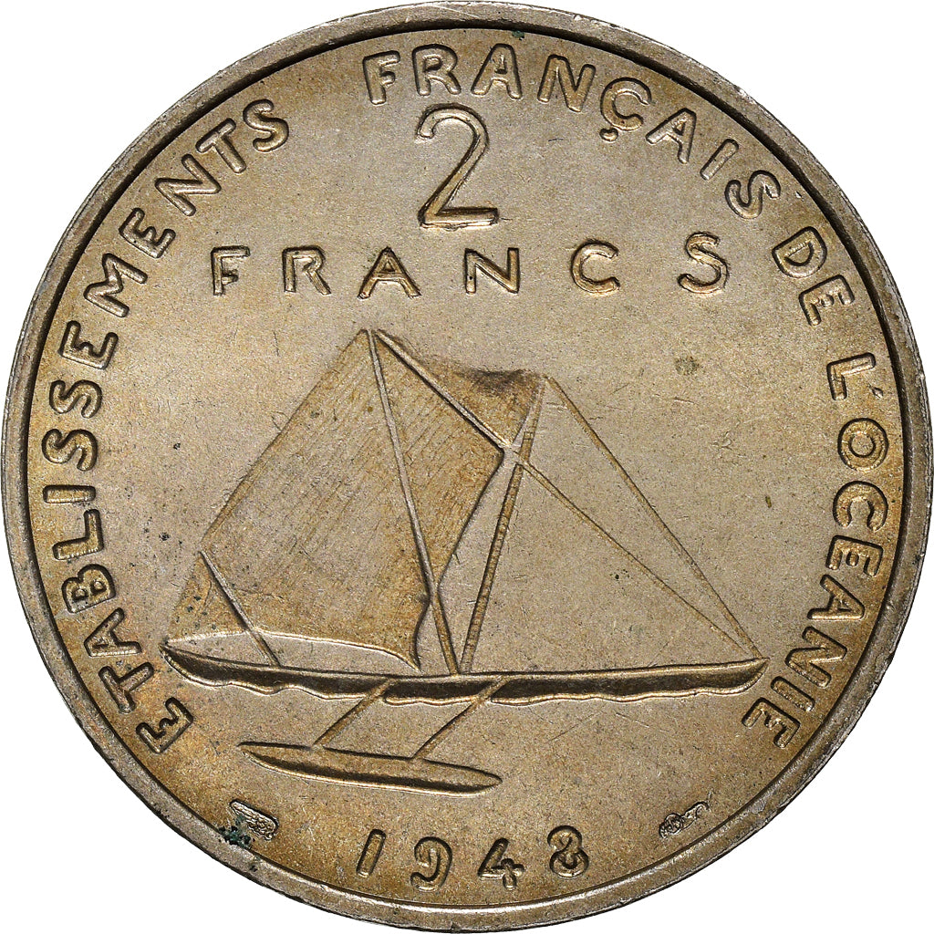Monnaie, FRENCH OCEANIA, 2 Francs, 1948, Paris, ESSAI, SPL, Cupro-nickel, KM:E6