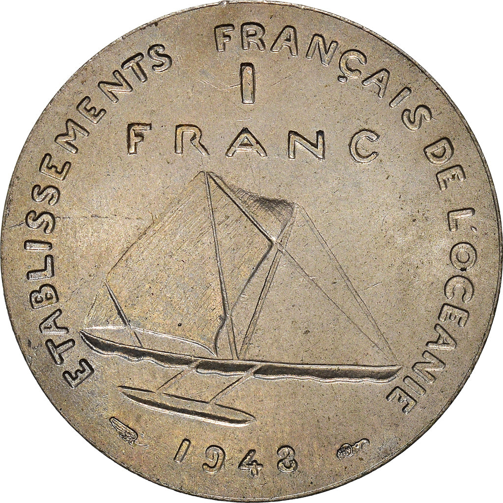Coin, FRENCH OCEANIA, Franc, 1948, ESSAI, MS(63), Copper-nickel, KM:E3