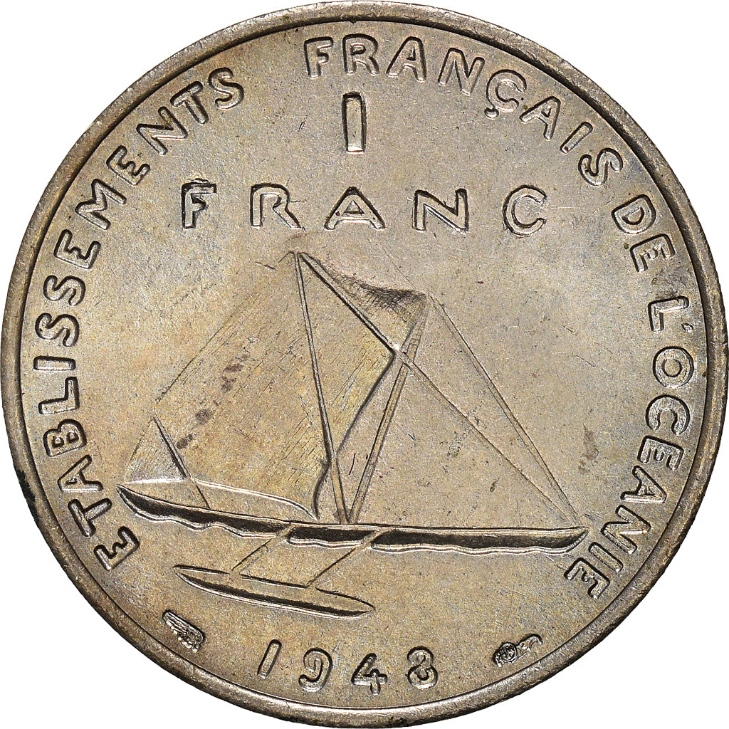 Coin, FRENCH OCEANIA, Franc, 1948, ESSAI, MS(63), Copper-nickel, KM:E4