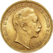 Moneta, Stati tedeschi, PRUSSIA, Wilhelm II, 20 Mark, 1905, Hambourg, BB+, Oro