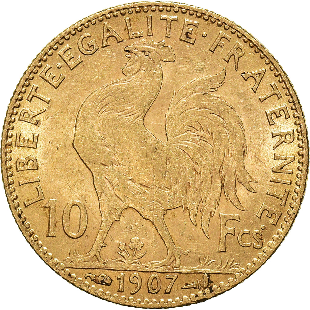 Coin, France, Marianne, 10 Francs, 1907, Paris, EF(40-45), Gold, KM:846
