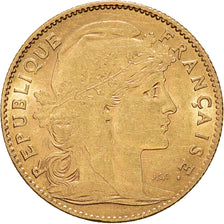 Munten, Frankrijk, Marianne, 10 Francs, 1909, Paris, ZF+, Goud, KM:846