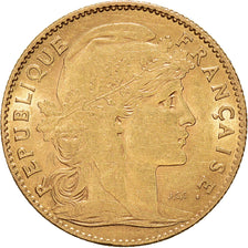 Moneta, Francja, Marianne, 10 Francs, 1909, Paris, AU(50-53), Złoto, KM:846