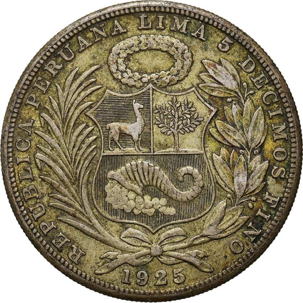Coin, Peru, Sol, 1925, Philadelphia, EF(40-45), Silver, KM:218.1