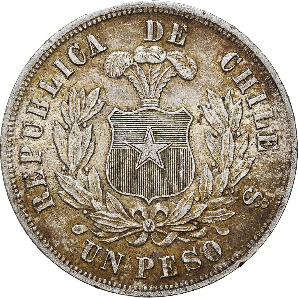 Coin, Chile, Peso, 1878, Santiago, AU(50-53), Silver, KM:142.1