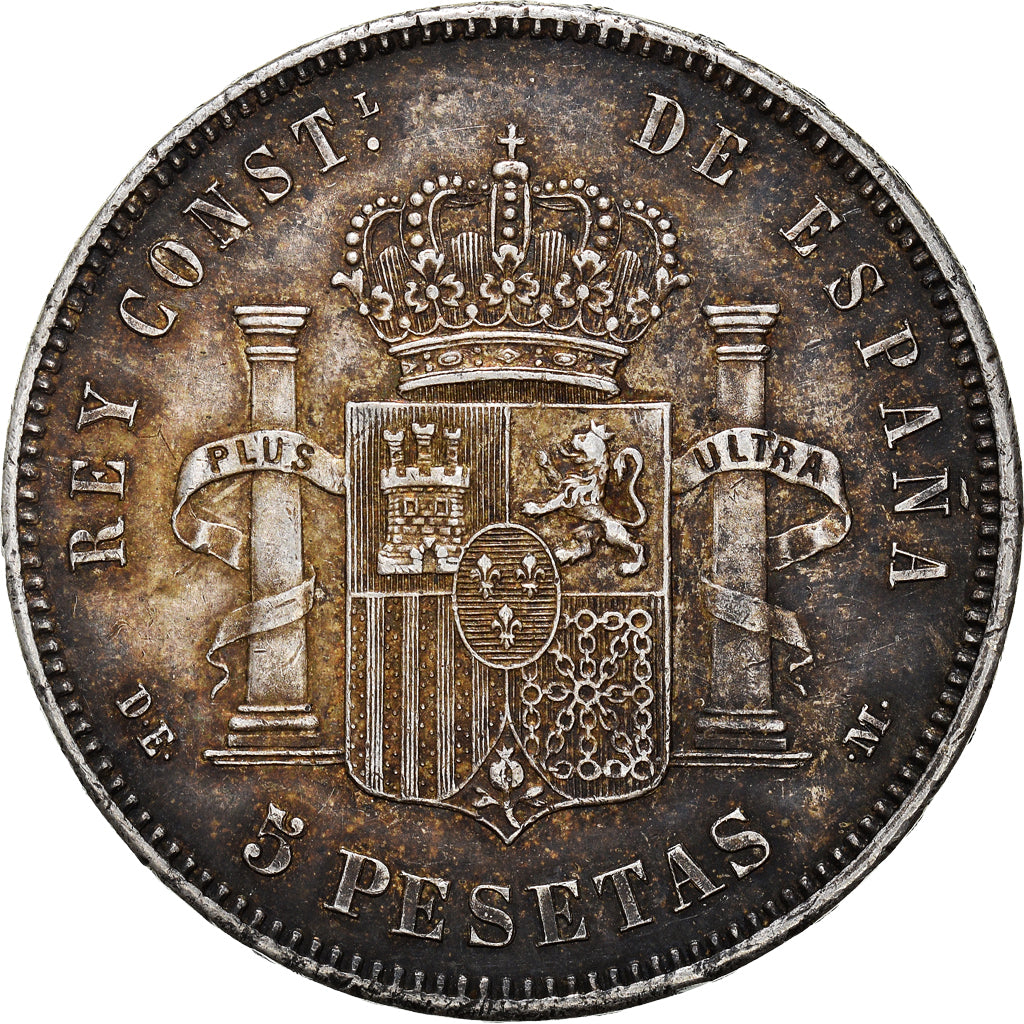 Münze, Spanien, Alfonso XII, 5 Pesetas, 1878, Madrid, SS+, Silber, KM:676
