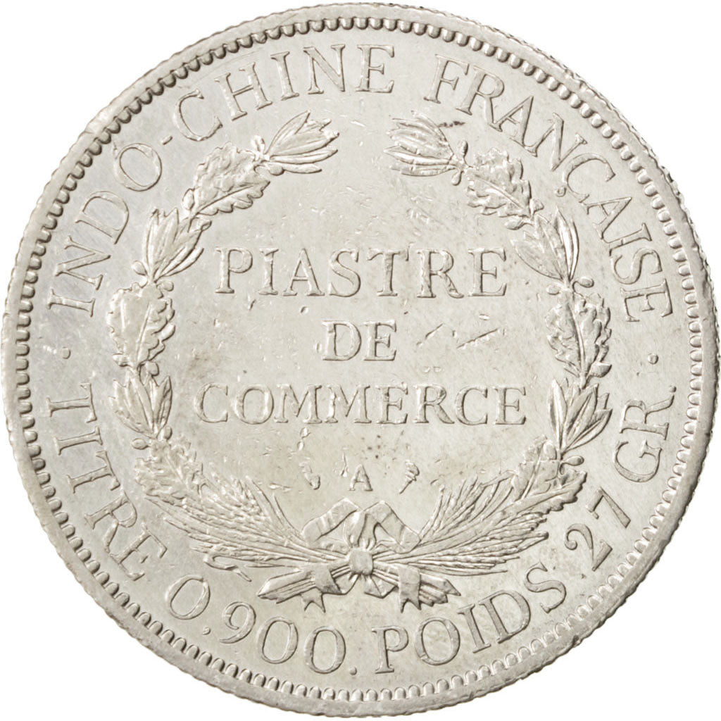FRENCH INDO-CHINA, Piastre, 1901, Paris, KM #5a.1, EF(40-45), Silver, Lecompte..
