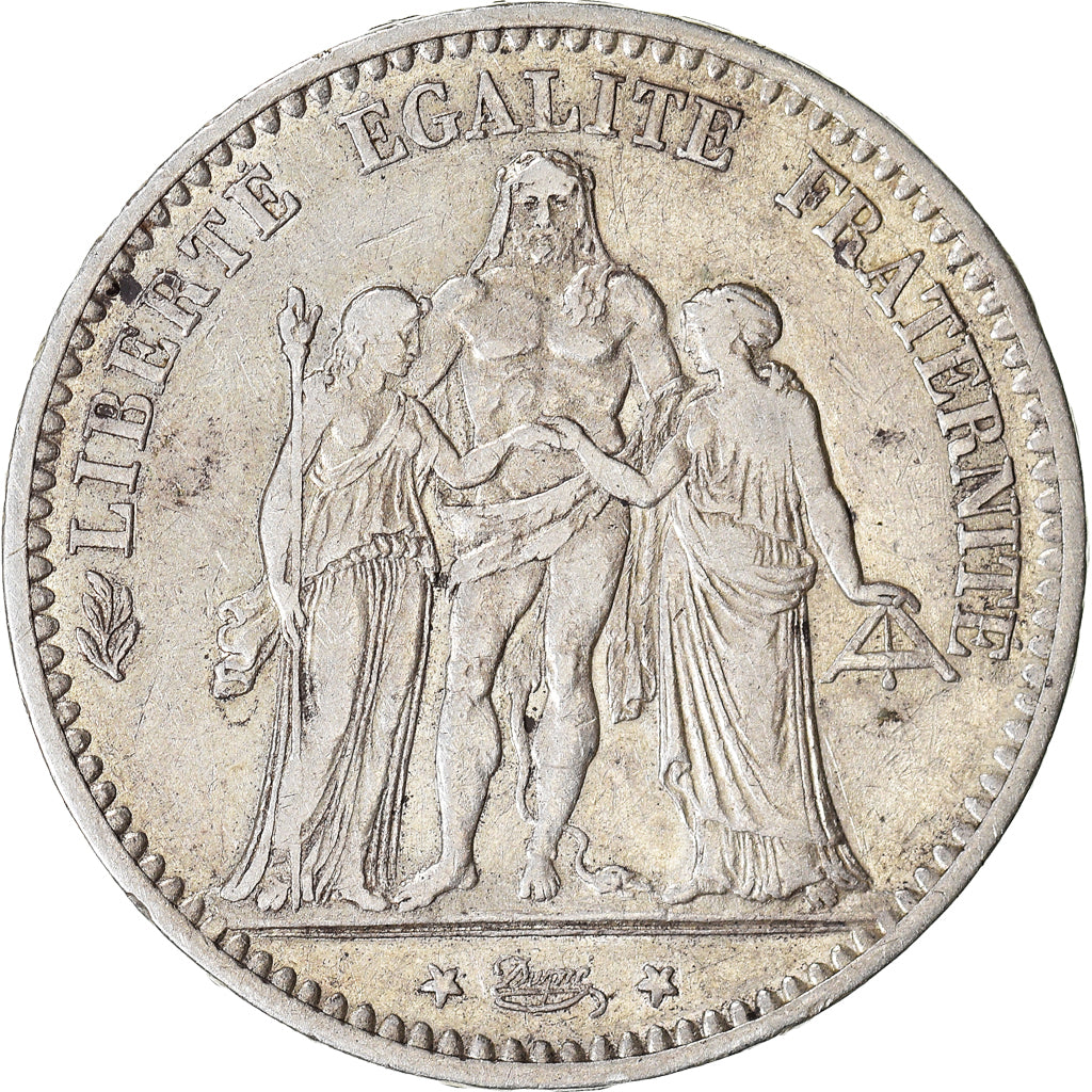 Moneta, Francia, Hercule, 5 Francs, 1874, Bordeaux, BB, Argento, KM:820.2