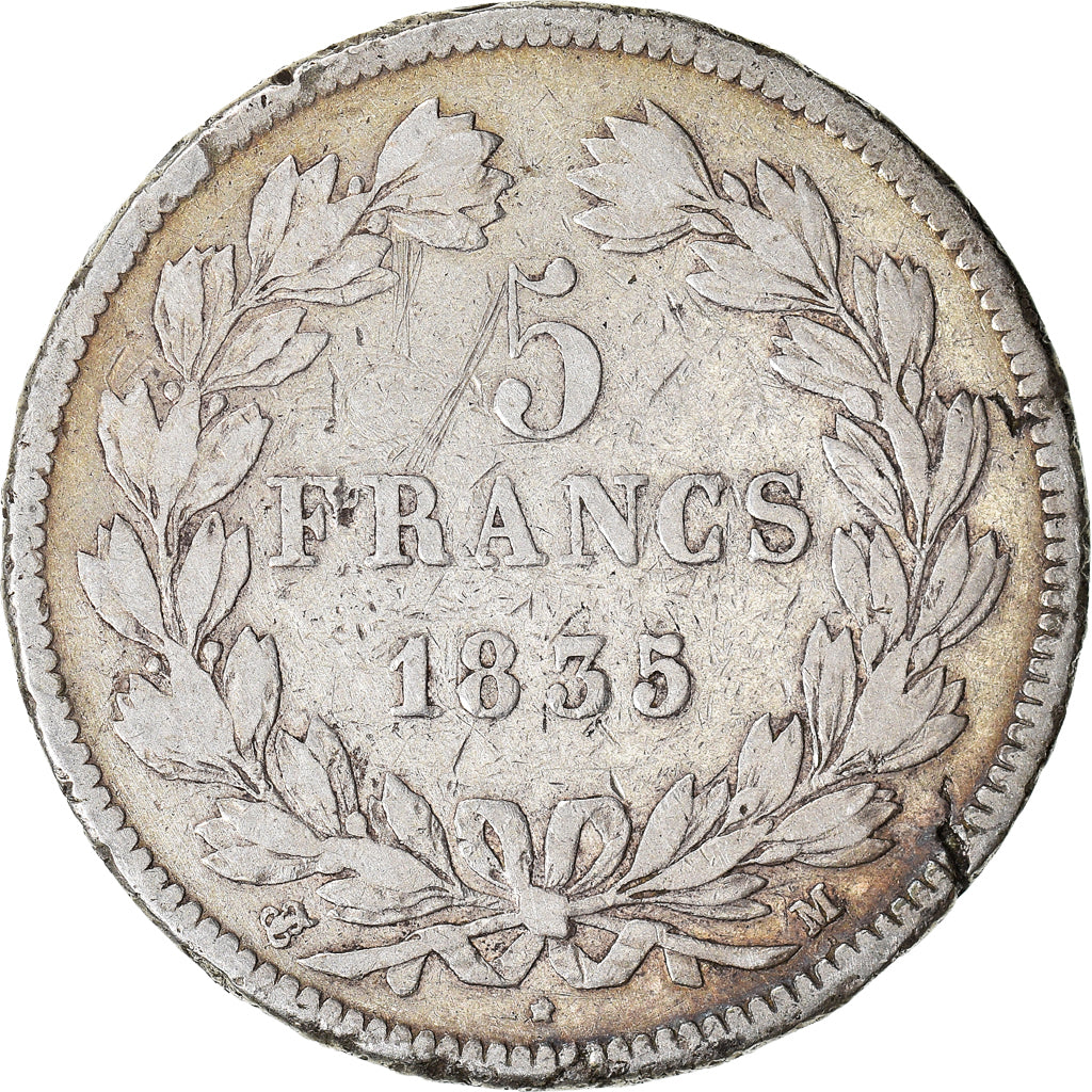 Munten, Frankrijk, Louis-Philippe, 5 Francs, 1835, Toulouse, FR, Zilver