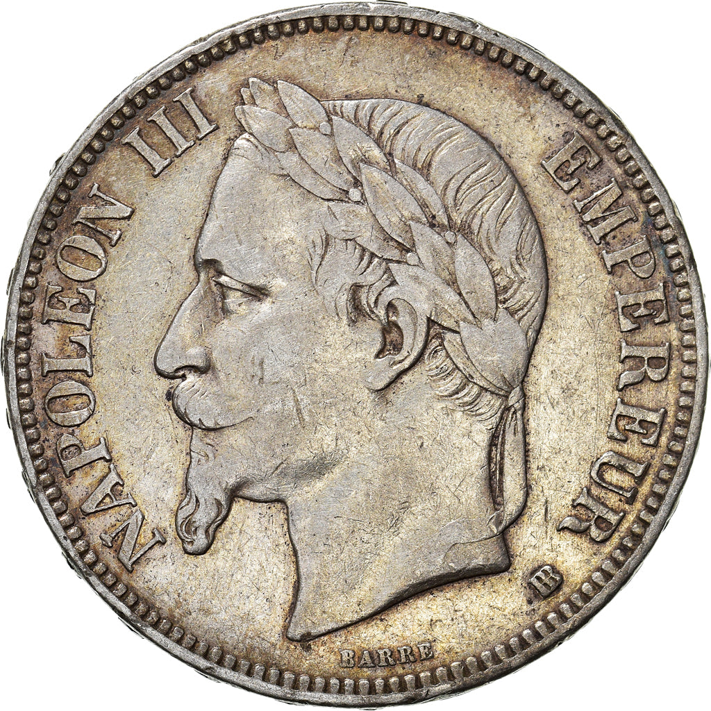 Coin, France, Napoléon III, 5 Francs, 1869, Strasbourg, EF(40-45), Silver