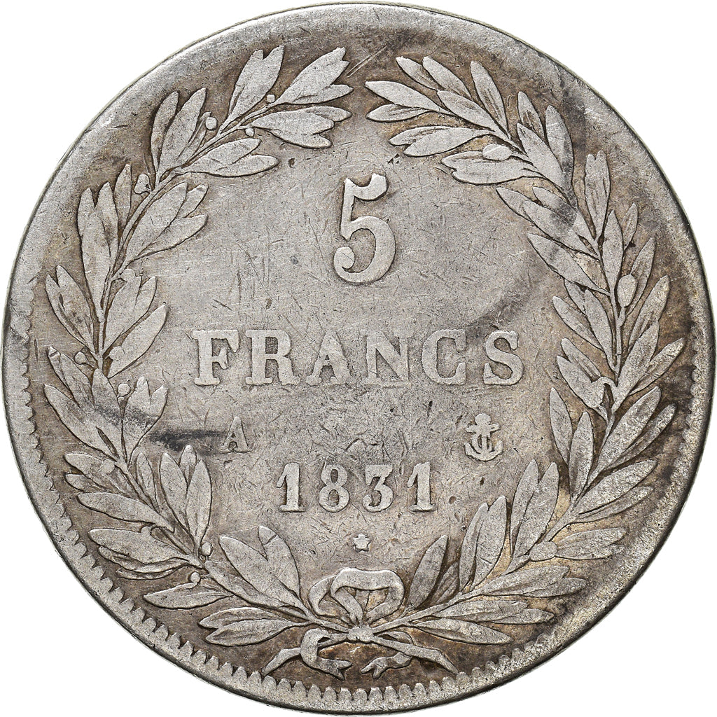 Coin, France, Louis-Philippe, 5 Francs, 1831, Paris, VF(20-25), Silver