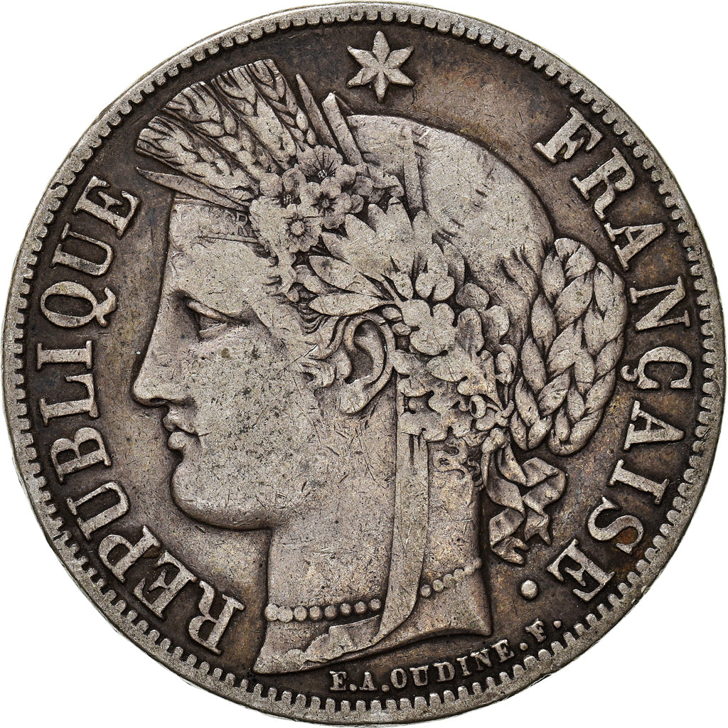 Coin, France, Cérès, 5 Francs, 1851, Paris, VF(30-35), Silver, KM:761.1
