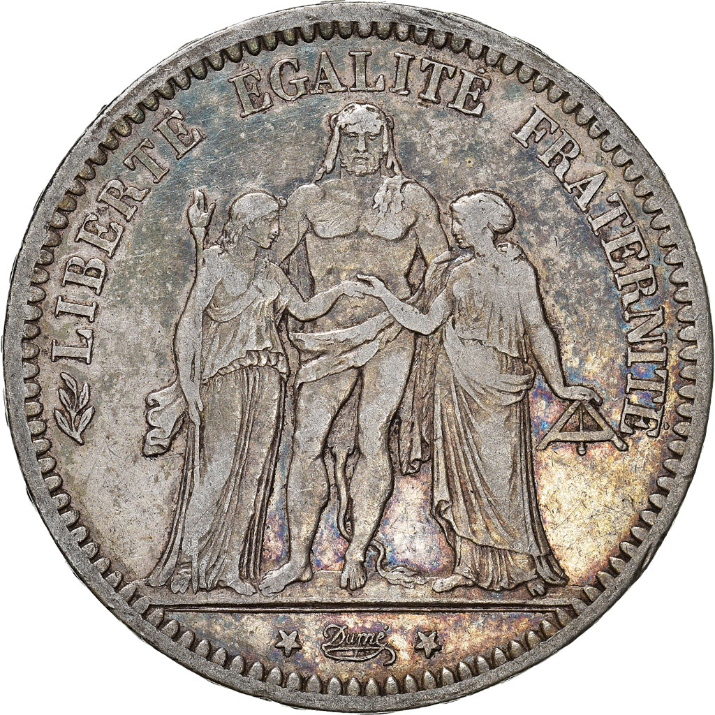 Moeda, França, Hercule, 5 Francs, 1873, Paris, EF(40-45), Prata, KM:820.1