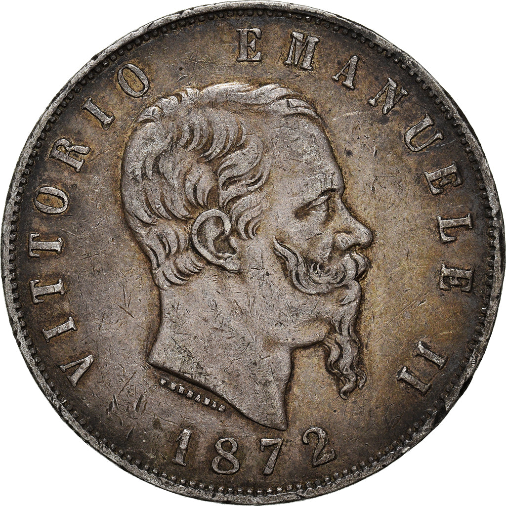 Monnaie, Italie, Vittorio Emanuele II, 5 Lire, 1872, Milan, TTB, Argent, KM:8.3