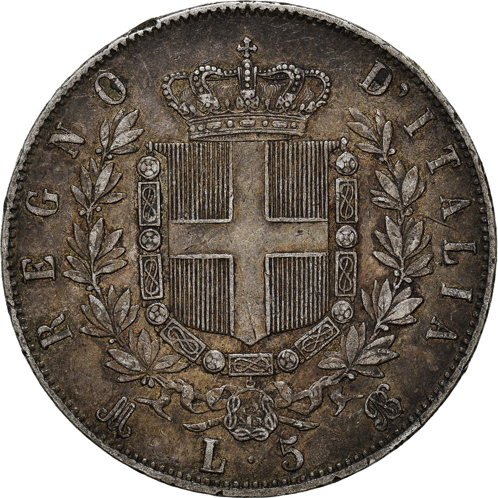 Monnaie, Italie, Vittorio Emanuele II, 5 Lire, 1872, Milan, TTB, Argent, KM:8.3