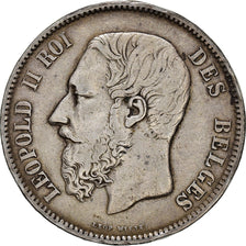 Münze, Belgien, Leopold II, 5 Francs, 5 Frank, 1869, S+, Silber, KM:24