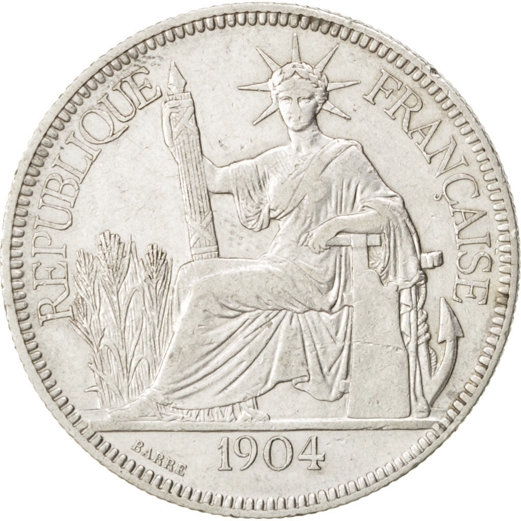 Coin, French Indochina, Piastre, 1904, Paris, EF(40-45), Silver, KM:5a.1