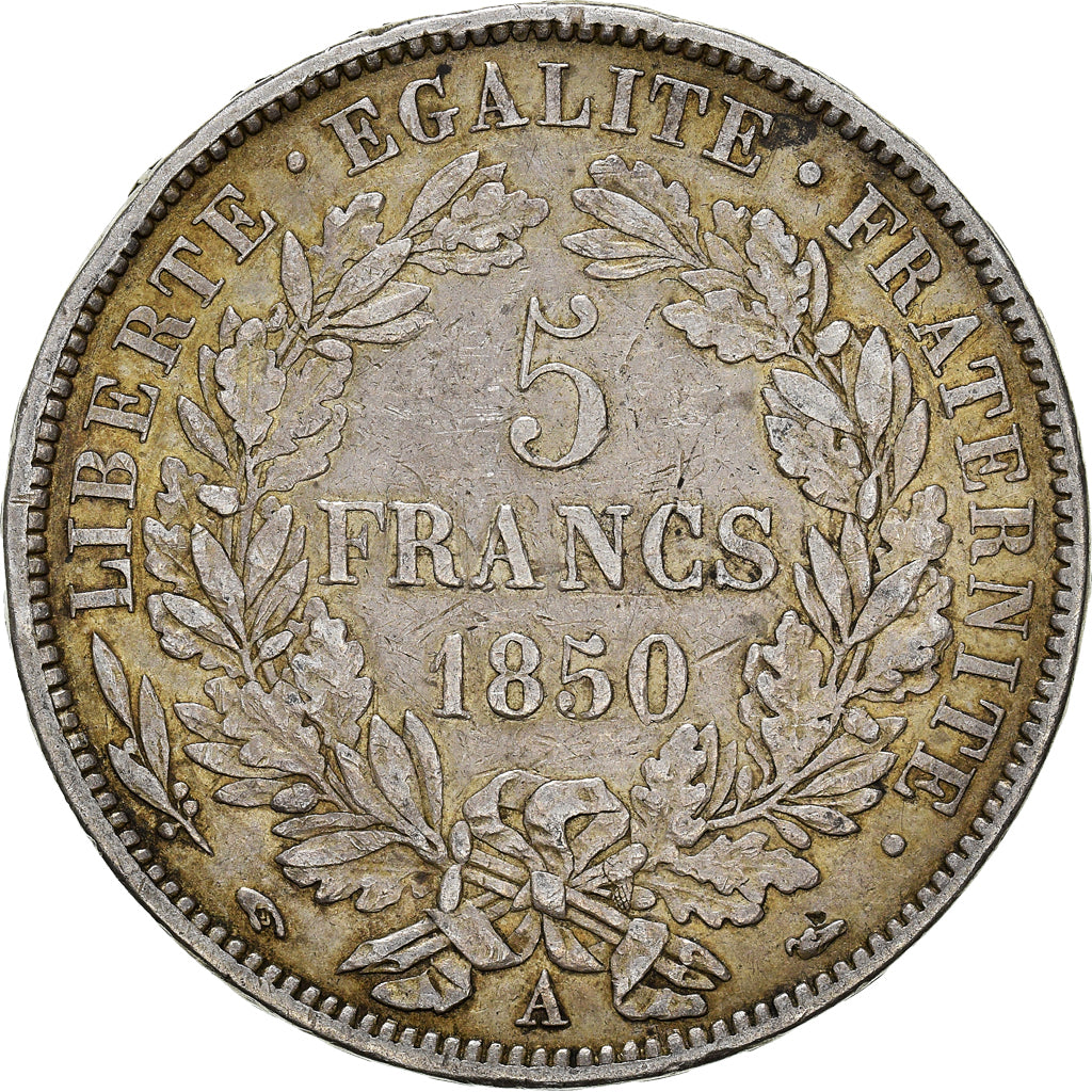 Coin, France, Cérès, 5 Francs, 1850, Paris, EF(40-45), Silver, KM:761.1