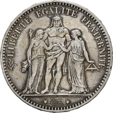 Moneta, Francia, Hercule, 5 Francs, 1876, Paris, BB, Argento, KM:820.1