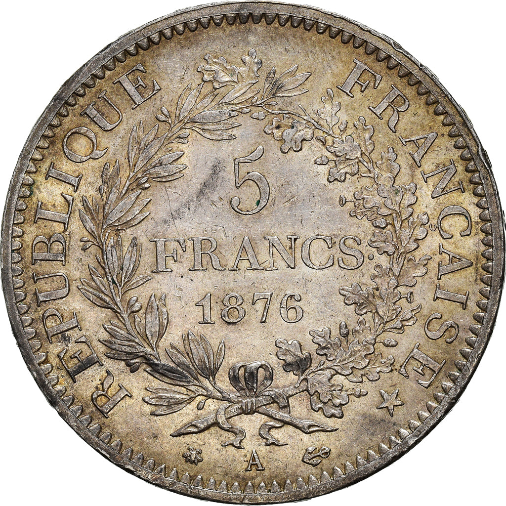 Coin, France, Hercule, 5 Francs, 1876, Paris, AU(50-53), Silver, KM:820.1